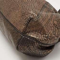 Pre Owned Fendi Bronze Textured Leather Spy Hobo