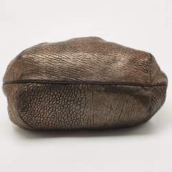 Pre Owned Fendi Bronze Textured Leather Spy Hobo