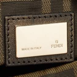 Pre Owned Fendi Bronze Textured Leather Spy Hobo