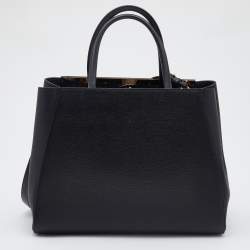 Pre Owned Fendi Black Leather Medium 2Jours Tote