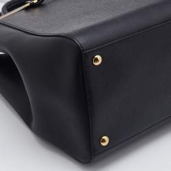 Pre Owned Fendi Black Leather Medium 2Jours Tote