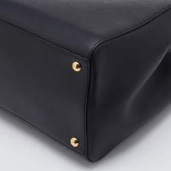 Pre Owned Fendi Black Leather Medium 2Jours Tote