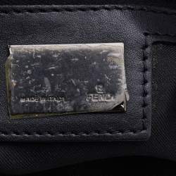 Pre Owned Fendi Black/Brown Zucchino Canvas and Leather Mama Baguette Bag