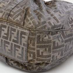 Pre Owned Fendi Metallic Zucca Lurex Fabric Mia Hobo
