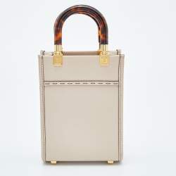 Pre Owned Fendi Pink Leather Mini Sunshine Tote