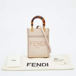 Pre Owned Fendi Pink Leather Mini Sunshine Tote