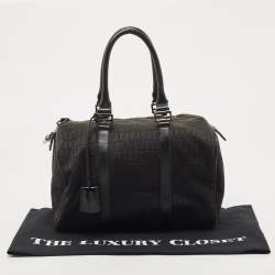 مملوكة مسبقًا Fendi Black Canvas and Leather Forever Bauletto Boston Bag