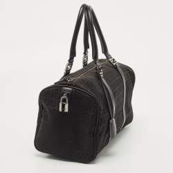 مملوكة مسبقًا Fendi Black Canvas and Leather Forever Bauletto Boston Bag