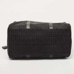 مملوكة مسبقًا Fendi Black Canvas and Leather Forever Bauletto Boston Bag