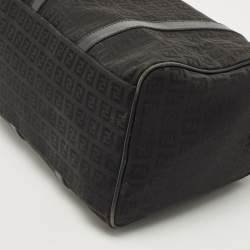 مملوكة مسبقًا Fendi Black Canvas and Leather Forever Bauletto Boston Bag