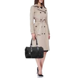 مملوكة مسبقًا Fendi Black Canvas and Leather Forever Bauletto Boston Bag