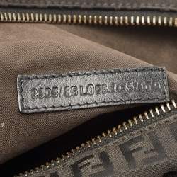 مملوكة مسبقًا Fendi Black Canvas and Leather Forever Bauletto Boston Bag