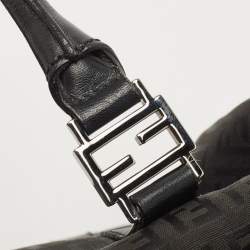 مملوكة مسبقًا Fendi Black Canvas and Leather Forever Bauletto Boston Bag