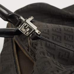 مملوكة مسبقًا Fendi Black Canvas and Leather Forever Bauletto Boston Bag