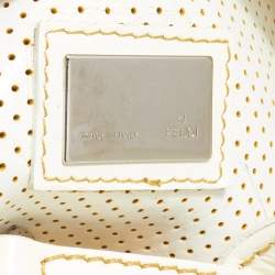 مملوكة مسبقًا Fendi Off White Perforated Patent Leather Chef De Jour Bag