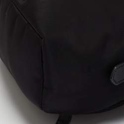 Pre Owned Fendi Black Nylon and Shearling Mini Dolce Lightbulb Backpack