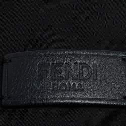 Pre Owned Fendi Black Nylon and Shearling Mini Dolce Lightbulb Backpack