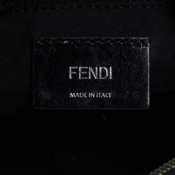 Pre Owned Fendi Black Nylon and Shearling Mini Dolce Lightbulb Backpack