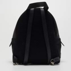 Pre Owned Fendi Black Nylon and Shearling Mini Dolce Lightbulb Backpack