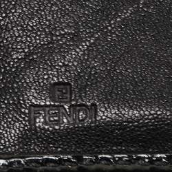 Pre Owned Fendi Black Leather and Patent Leather B Wallet