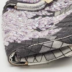 Pre Owned Fendi Multicolor Canvas Beads Embellished Clutch