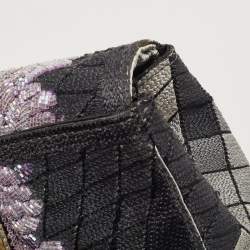 Pre Owned Fendi Multicolor Canvas Beads Embellished Clutch