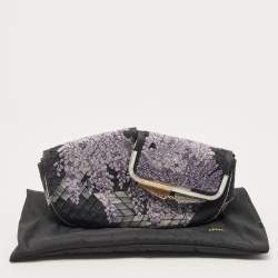 Pre Owned Fendi Multicolor Canvas Beads Embellished Clutch