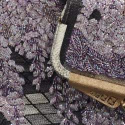 Pre Owned Fendi Multicolor Canvas Beads Embellished Clutch