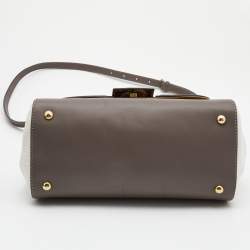 Pre Owned Fendi Multicolor Leather and Python Silvana Top Handle Bag