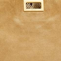 Pre Owned Fendi Multicolor Leather and Python Silvana Top Handle Bag