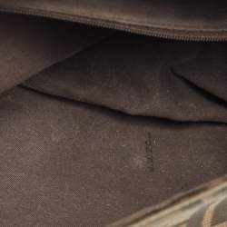 Pre Owned Fendi Tobacco Zucca Canvas and Patent Leather Mia Flap Shoulder Bag