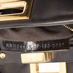 Pre Owned Fendi Black Leather Mini Peekaboo Top Handle Bag