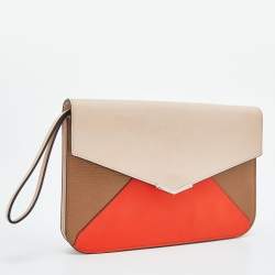 Pre Owned حقيبة كلتش فندي غطاء مظروف 2 جور جلد متعدد الألوان