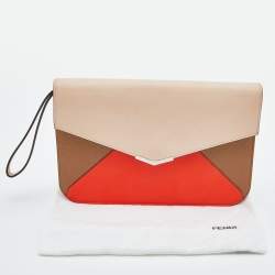 Pre Owned حقيبة كلتش فندي غطاء مظروف 2 جور جلد متعدد الألوان