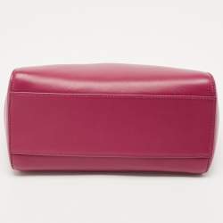 مملوكة مسبقًا Fendi Dark Red Leather Mini Peekaboo Top Handle Bag