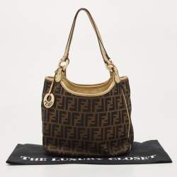 Pre Owned Fendi Tobacco Zucca Canvas and Leather Chef Shopper Tote