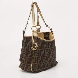 Pre Owned Fendi Tobacco Zucca Canvas and Leather Chef Shopper Tote