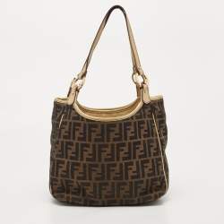Pre Owned Fendi Tobacco Zucca Canvas and Leather Chef Shopper Tote