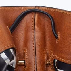 Pre Owned Fendi Black/Brown Zucca PVC and Leather Mon Tresor Bucket Bag