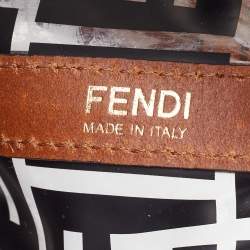 Pre Owned Fendi Black/Brown Zucca PVC and Leather Mon Tresor Bucket Bag