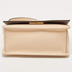 Pre Owned Fendi Peach Leather Kan I F Logo Shoulder Bag