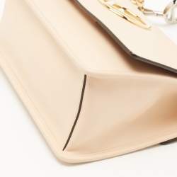 Pre Owned Fendi Peach Leather Kan I F Logo Shoulder Bag