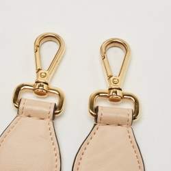 Pre Owned Fendi Peach Leather Kan I F Logo Shoulder Bag