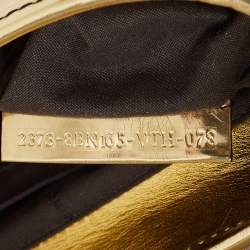 Pre Owned Fendi Gold Mirrored Leather B Shoulder Bag