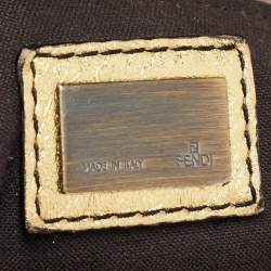 Pre Owned Fendi Gold Mirrored Leather B Shoulder Bag