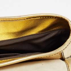 Pre Owned Fendi Gold Mirrored Leather B Shoulder Bag