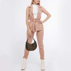 Pre Owned Fendi Tobacco Zucca Canvas and Leather Chef Chain Link Hobo