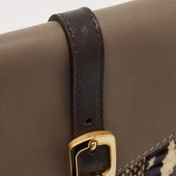 Pre Owned Fendi Multicolor Leather and Snakeskin Bustina Clutch