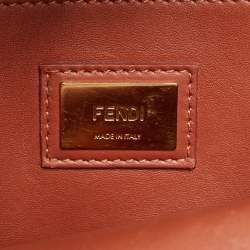Pre Owned Fendi Dark Brown Leather Medium Pocket Peekaboo Top Handle Bag