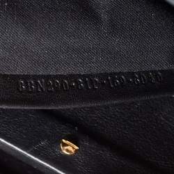 Pre Owned Fendi Black Leather Medium Whipstitched Peekaboo Top Handle Bag